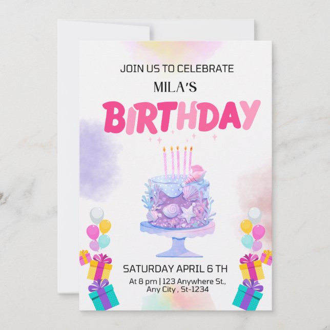 Birthday Invitation Card (Front)