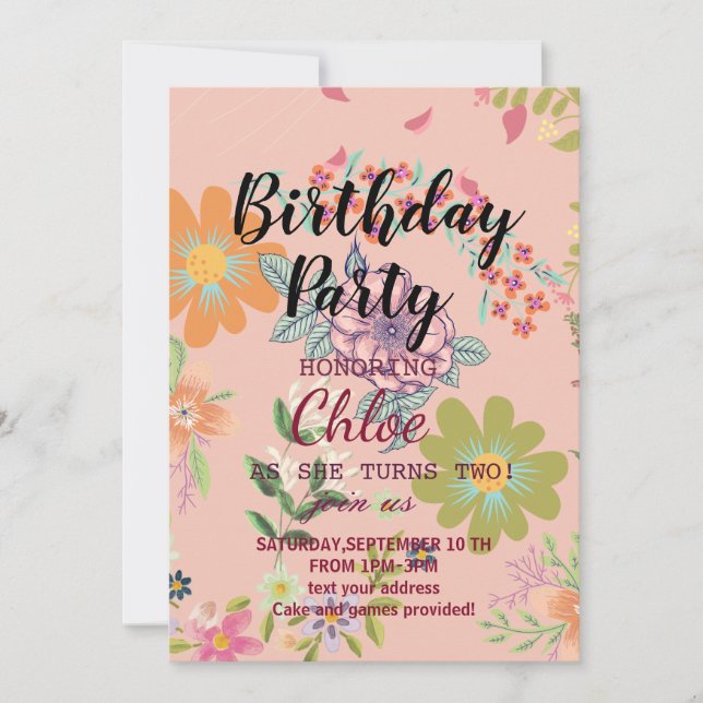 Birthday Invitation card (Front)