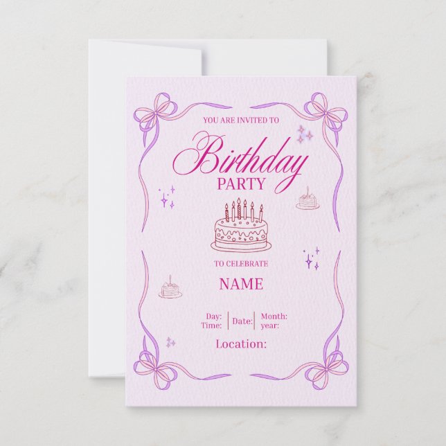 Birthday Invitation Card (Front)
