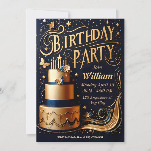 Birthday invitation card for Him