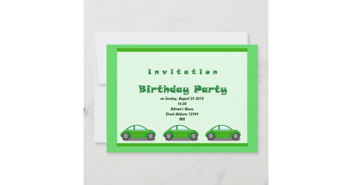 Birthday Invitation Cars | Zazzle.com