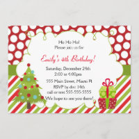 Birthday Invitation Christmas Kids Party