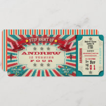 Birthday Invitation Circus Ticket - personalize