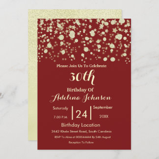 Birthday Invitation| Creamy Elegant Royal Red Invitation