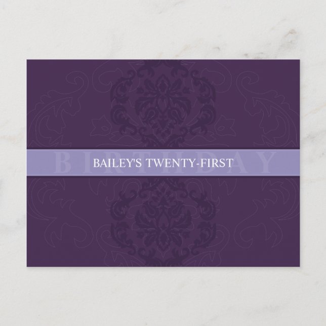 BIRTHDAY INVITATION :: finesse 3 Postcard (Front)