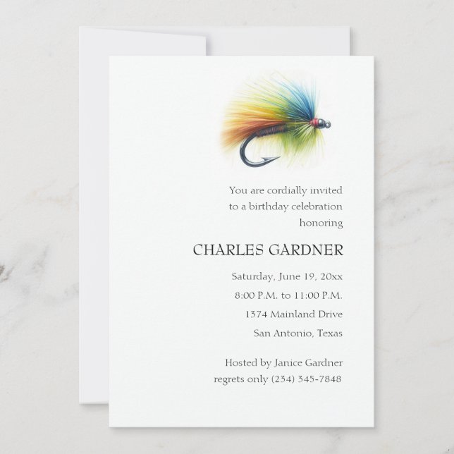 Birthday Invitation Fly Fishing (Front)