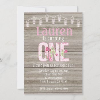 Birthday Invitation For Girl  Shabby Chic  Rustic by Pixabelle at Zazzle