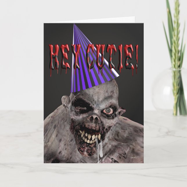 Birthday Invitation from Mutant Zombie in Hat (Front)
