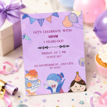 Birthday Invitation Fun Colorful Celebration Party