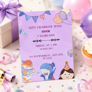 Birthday Invitation Fun Colorful Celebration Party