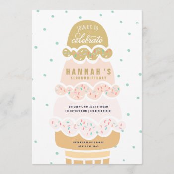 Birthday Invitation - Ice Cream Cone Scoops by blush_printables at Zazzle