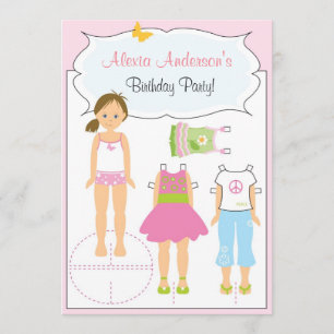 Birthday Invitation - Paper Doll