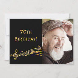 Birthday invitation photo black for guys | Zazzle