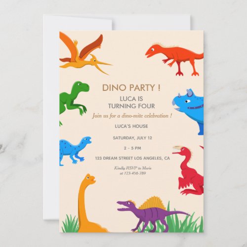 Birthday Invitation Photo Dinosaur Invitation