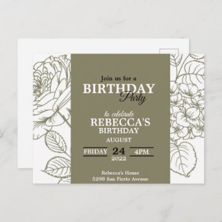 Birthday Invitation Postcard