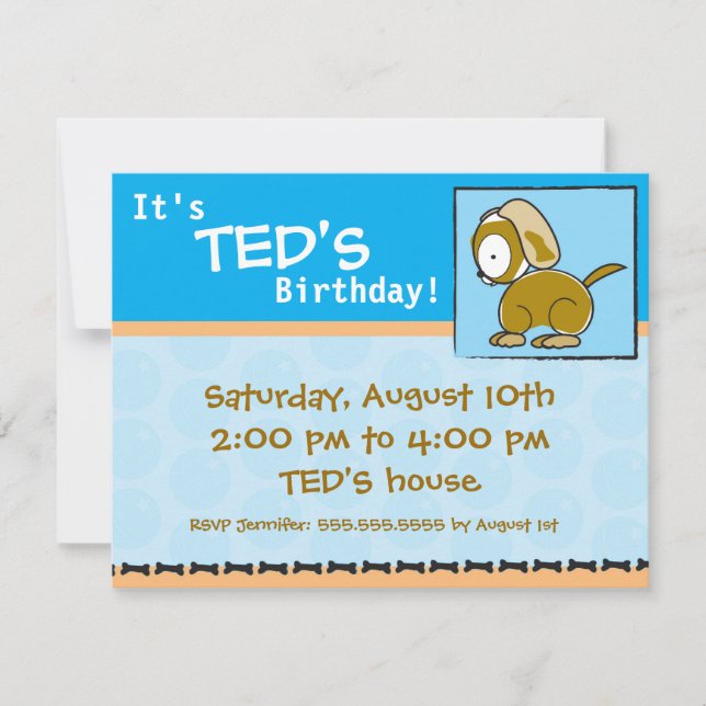 Birthday Invitation Puppy (Front)