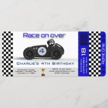 Birthday Invitation Racing Car Theme personalized