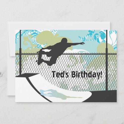 Birthday Invitation - Skateboard