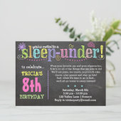 Birthday Invitation-SleepUNDER Party, Neon Invitation (Standing Front)