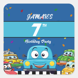 Birthday Invitation Square Sticker