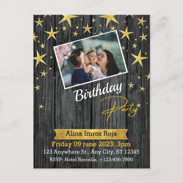 Birthday Invitation Standard Postcard (Front)