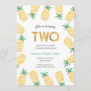 Birthday Invitation tropical pineapple