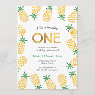 Birthday Invitation tropical pineapple