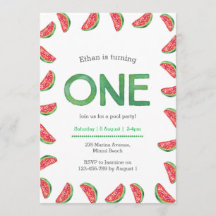 Birthday Invitation   tropical watermelon