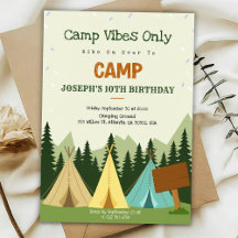 Birthday Invitation with a camping vibe