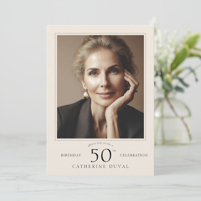 Birthday invitation with photo (Standing Front)