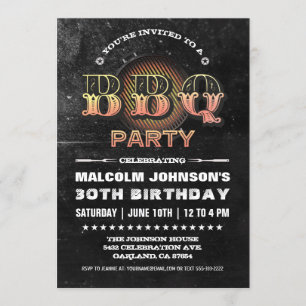 Birthday Invitations BBQ Party