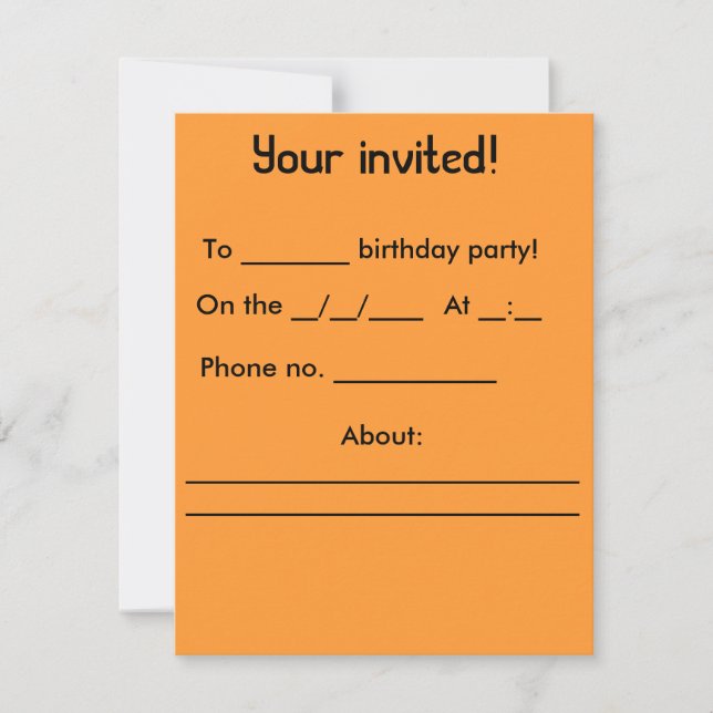 Birthday invite (Front)