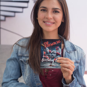 Birthday Invite Dynamic Kick: The Martial Artist