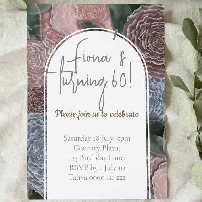 Birthday Invite in Deep Hued Florals (Creator Uploaded)