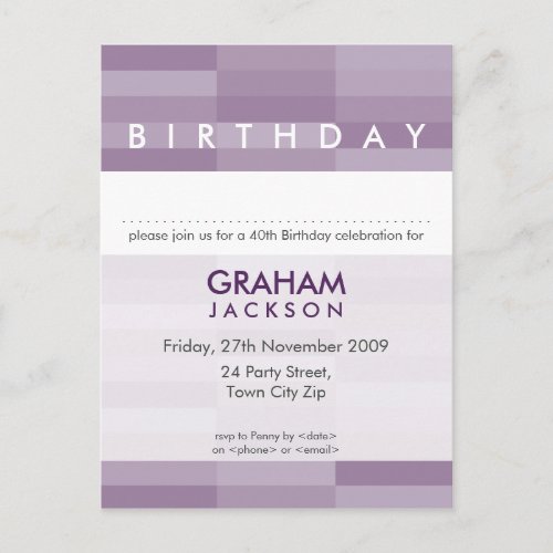 BIRTHDAY INVITE  modern rectangular panel 4