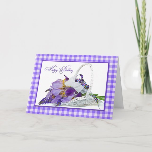 Birthday Iris Basket Card (Front)