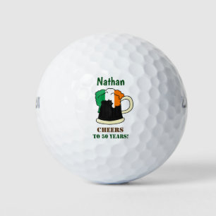 Birthday Irish Flag Beer Cheers Golf Balls