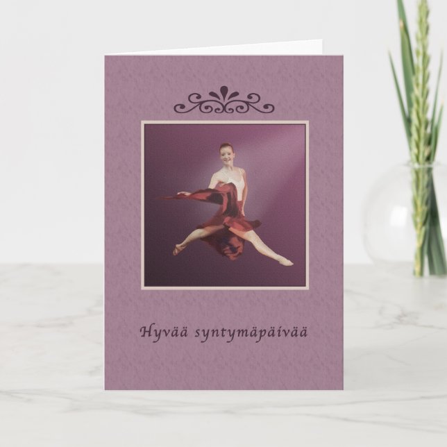 Birthday, Italian, Hyvää syntymäpäivää, Ballerina Card (Front)