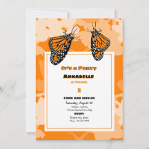 Birthday It's A Party Orange Monarch Butterfly