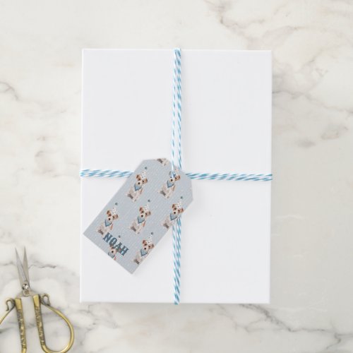 Birthday Jack Russell Dog Party Hat Blue Personal Gift Tags
