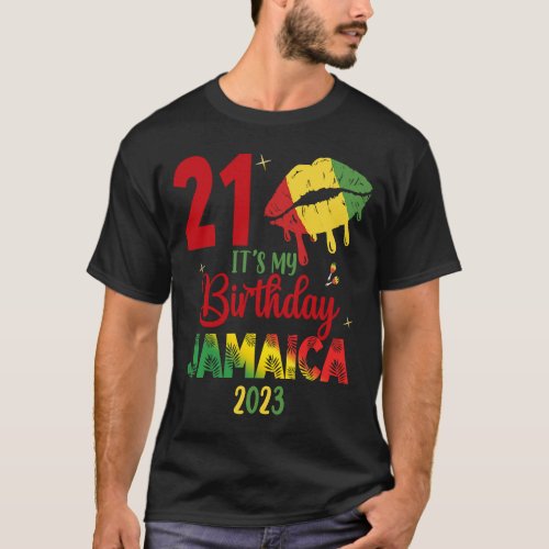 Birthday Jamaica Girl 30th 50th Party Outfit Match T_Shirt