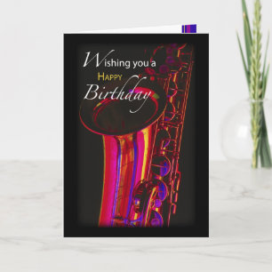 Birthday Jazz, Saxophone Card