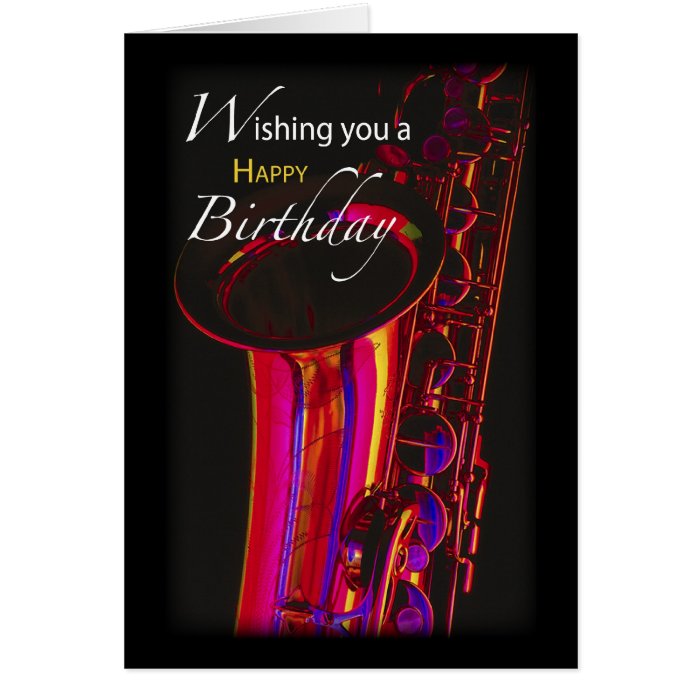 Birthday Jazz, Saxophone Card