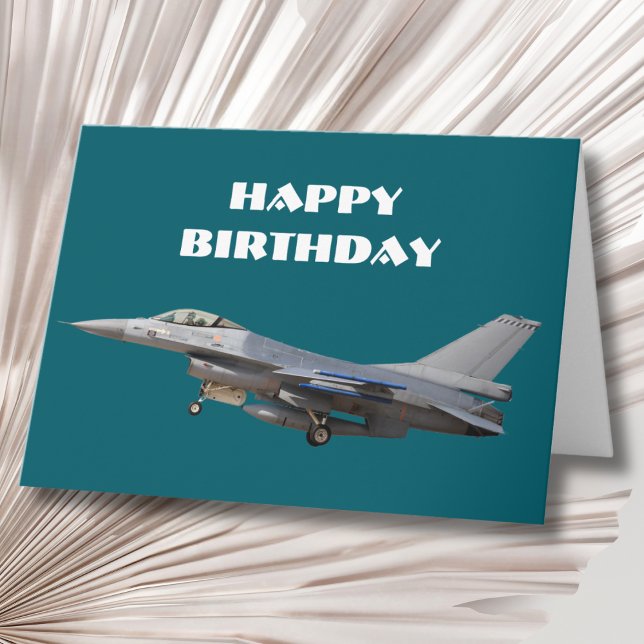 Birthday Jet Fighter Airplane Pilot Military Custo Card (Creator Uploaded)
