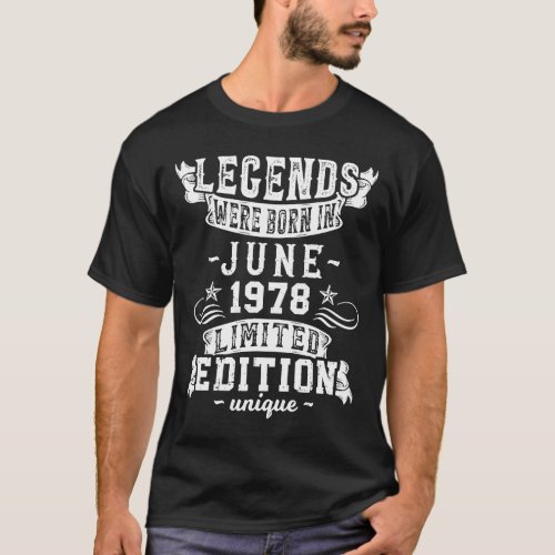 Birthday June 1978 Year  Used Legends T_Shirt