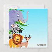 Birthday Jungle Animals Flat Invitation (Back)