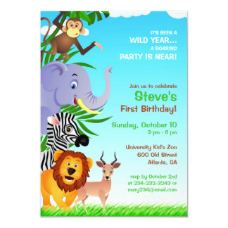 jungle birthday invitations
