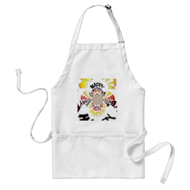 Birthday Kaleidoscope Art Print Adult Apron (Front)
