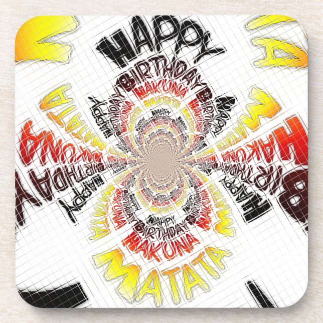 Birthday Kaleidoscope Art Print Beverage Coaster (Front)