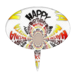 Birthday Kaleidoscope Art Print Cake Topper